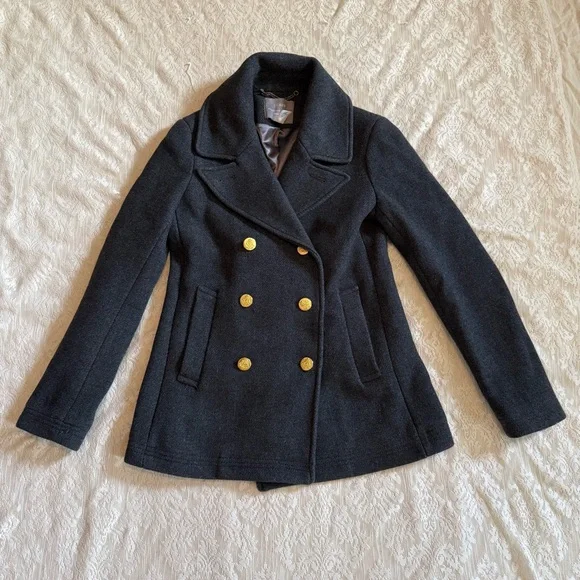 J. Crew Stadium cloth by Nello Gori double breasted wool vented peacoat - Picture 1 of 14